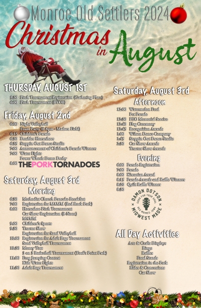 Monroe Old Settlers 2024, Christmas in August