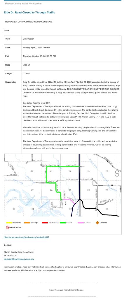Road Closure Statement